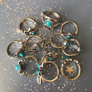 Silver Rings with Blue Stones